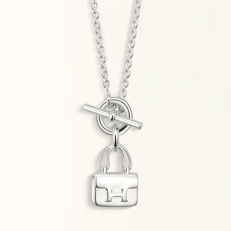 [Radiant Gem]¯POP H PEDANT SILVER NECKLACE