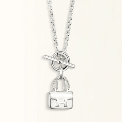 [Radiant Gem]¯POP H PEDANT SILVER NECKLACE