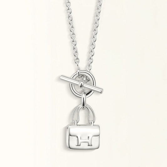 [Radiant Gem]¯POP H PEDANT SILVER NECKLACE