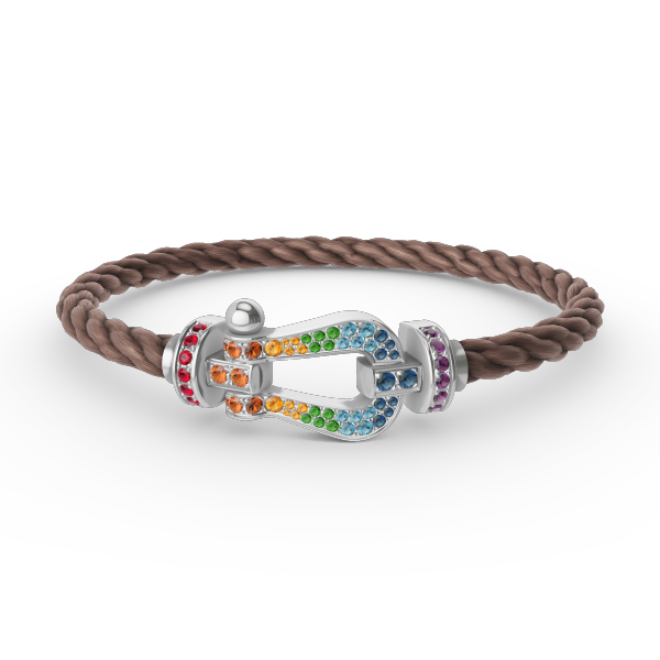 [Radiant Gem]¯FORC LARGE HORSESHOE  COLORED DIAMOND BRACELET SILVER
