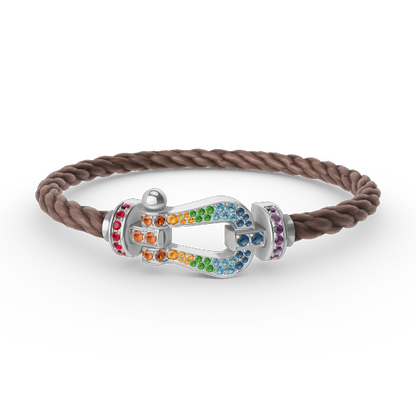[Radiant Gem]¯FORC LARGE HORSESHOE  COLORED DIAMOND BRACELET SILVER