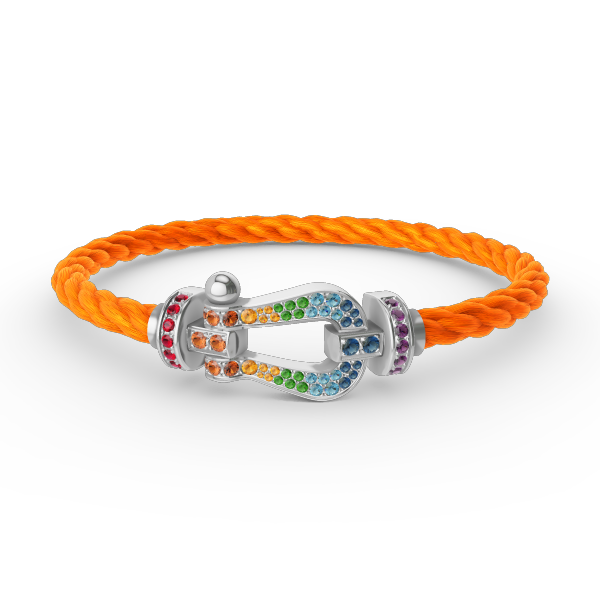 [Radiant Gem]¯FORC LARGE HORSESHOE  COLORED DIAMOND BRACELET SILVER