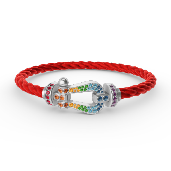 [Radiant Gem]¯FORC LARGE HORSESHOE  COLORED DIAMOND BRACELET SILVER