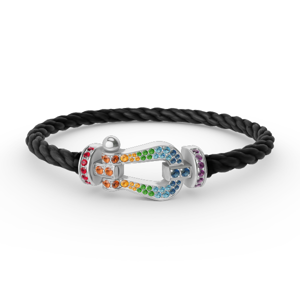 [Radiant Gem]¯FORC LARGE HORSESHOE  COLORED DIAMOND BRACELET SILVER