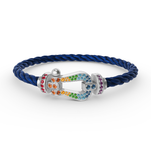 [Radiant Gem]¯FORC LARGE HORSESHOE  COLORED DIAMOND BRACELET SILVER