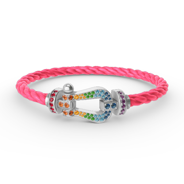 [Radiant Gem]¯FORC LARGE HORSESHOE  COLORED DIAMOND BRACELET SILVER