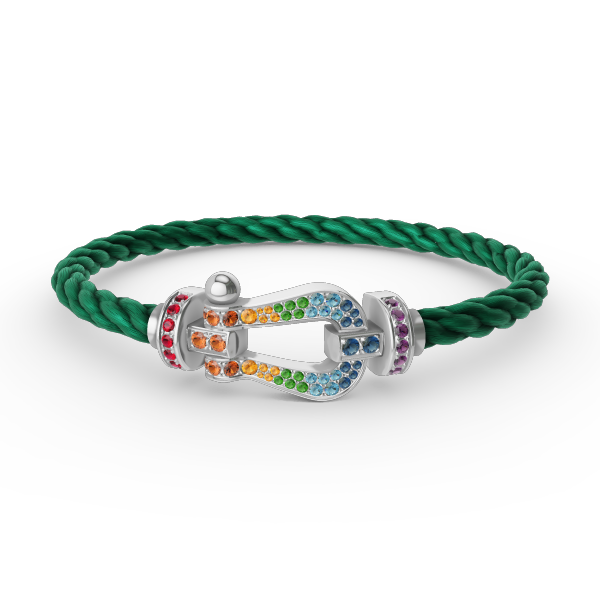 [Radiant Gem]¯FORC LARGE HORSESHOE  COLORED DIAMOND BRACELET SILVER
