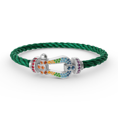 [Radiant Gem]¯FORC LARGE HORSESHOE  COLORED DIAMOND BRACELET SILVER