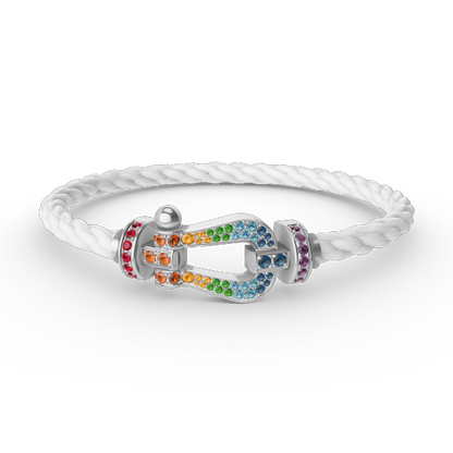 [Radiant Gem]¯FORC LARGE HORSESHOE  COLORED DIAMOND BRACELET SILVER