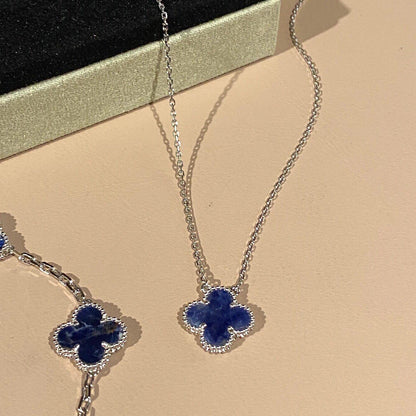 [Radiant Gem]¯CLOVER 15MM PIETERSITE NECKLACE SILVER