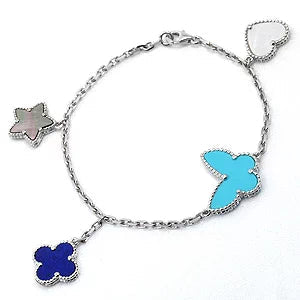 [Radiant Gem]¯LUCKY SPRING SILVER BRACELET 4 MOTIF