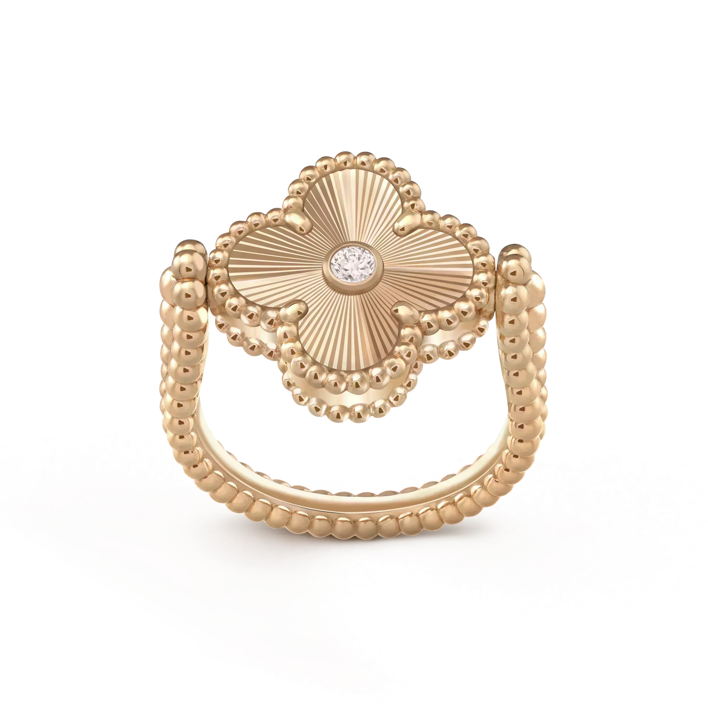 [Radiant Gem]¯CLOVER RIVERSIBLE ROSE GOLD RING