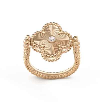 [Radiant Gem]¯CLOVER RIVERSIBLE ROSE GOLD RING