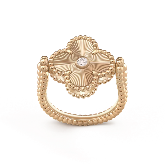 [Radiant Gem]¯CLOVER RIVERSIBLE ROSE GOLD RING
