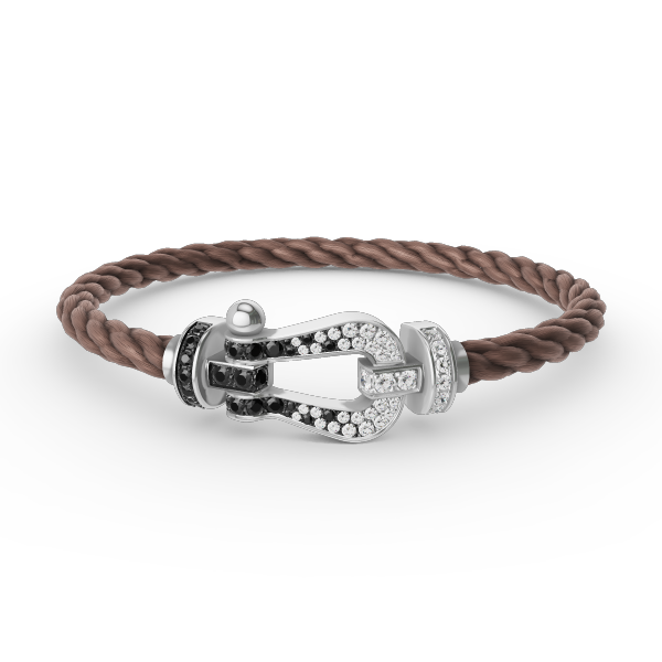 [Radiant Gem]¯FORCE LARGE HORSESHOE BLACK WHITE DIAMOND BRACELET SILVER