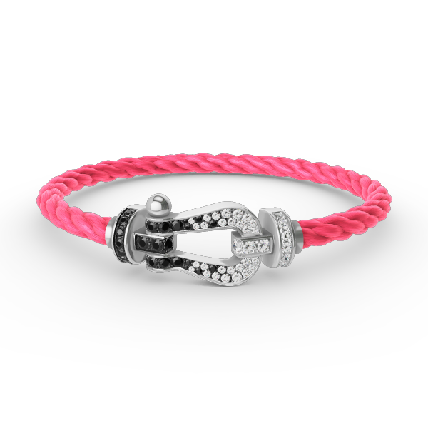 [Radiant Gem]¯FORCE LARGE HORSESHOE BLACK WHITE DIAMOND BRACELET SILVER