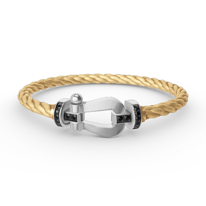 [Radiant Gem]¯FORCE LARGE HORSESHOE BLACK DIAMOND BRACELET SILVER