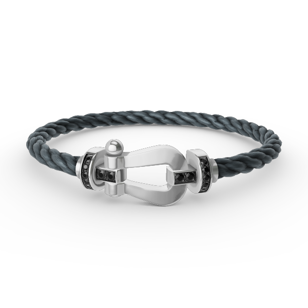 [Radiant Gem]¯FORCE LARGE HORSESHOE BLACK DIAMOND BRACELET SILVER