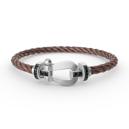 [Radiant Gem]¯FORCE LARGE HORSESHOE BLACK DIAMOND BRACELET SILVER