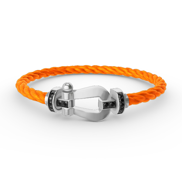 [Radiant Gem]¯FORCE LARGE HORSESHOE BLACK DIAMOND BRACELET SILVER