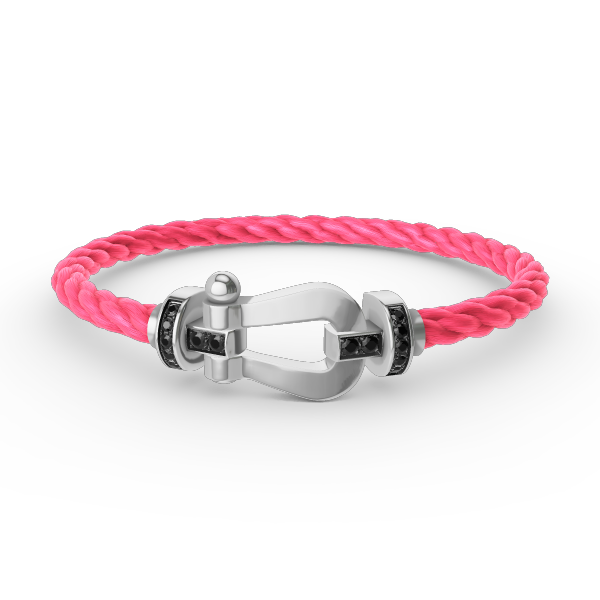 [Radiant Gem]¯FORCE LARGE HORSESHOE BLACK DIAMOND BRACELET SILVER