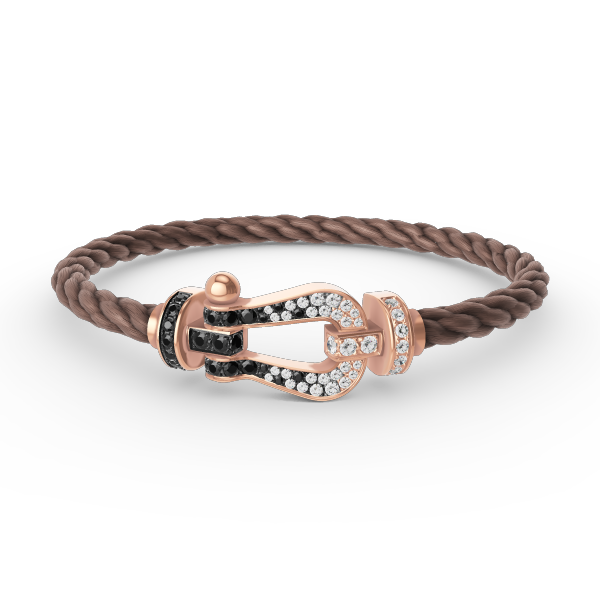 [Radiant Gem]¯FORCE LARGE HORSESHOE BLACK WHITE DIAMOND BRACELET ROSE GOLD