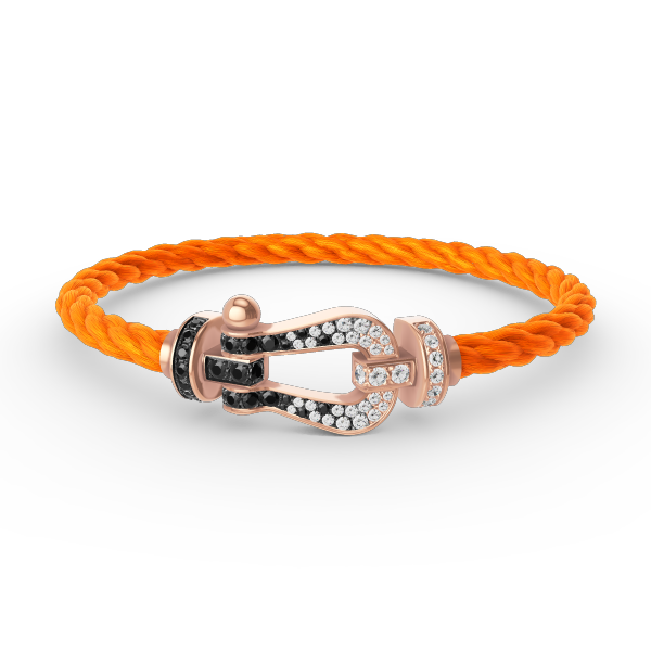 [Radiant Gem]¯FORCE LARGE HORSESHOE BLACK WHITE DIAMOND BRACELET ROSE GOLD