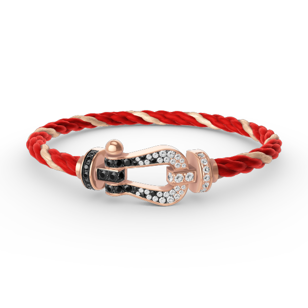 [Radiant Gem]¯FORCE LARGE HORSESHOE BLACK WHITE DIAMOND BRACELET ROSE GOLD
