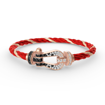 [Radiant Gem]¯FORCE LARGE HORSESHOE BLACK WHITE DIAMOND BRACELET ROSE GOLD
