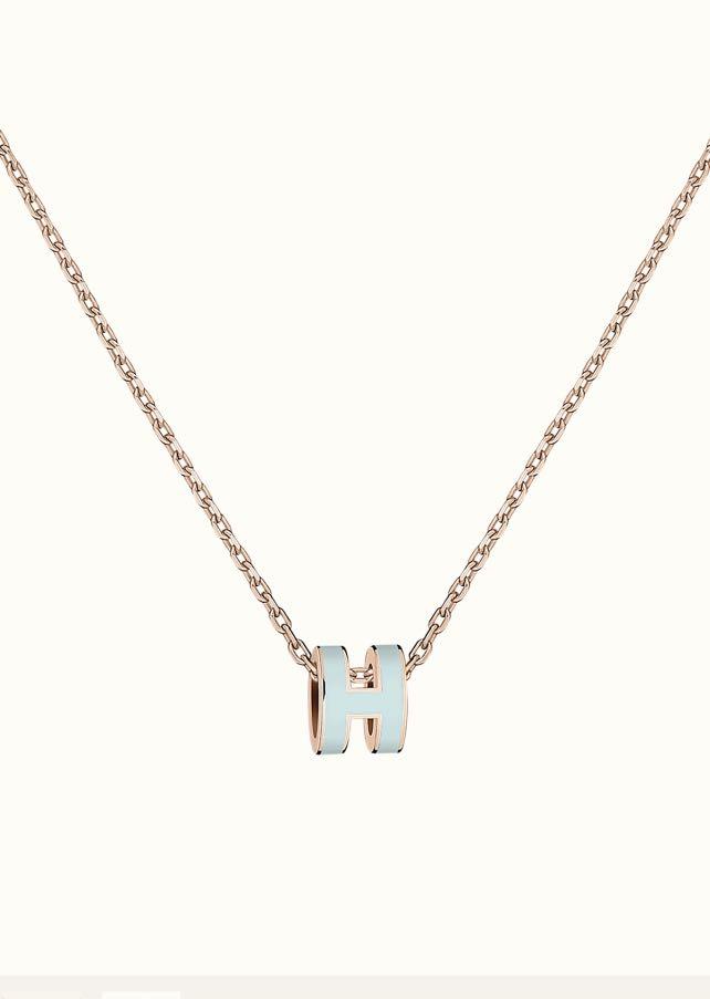 [Radiant Gem]¯POP H LIGHT BLUE NECKLACE