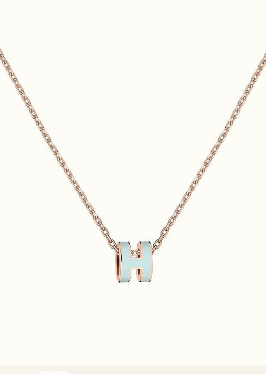 [Radiant Gem]¯POP H LIGHT BLUE NECKLACE