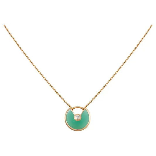 [Radiant Gem]¯AMULETTE GOLD MALACHITE NECKLACE