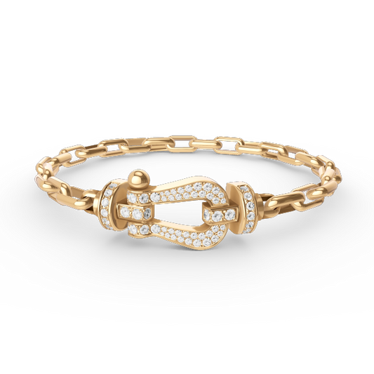 [Radiant Gem]¯FORCE LARGE HORSESHOE CLASP  METAL BRACELET