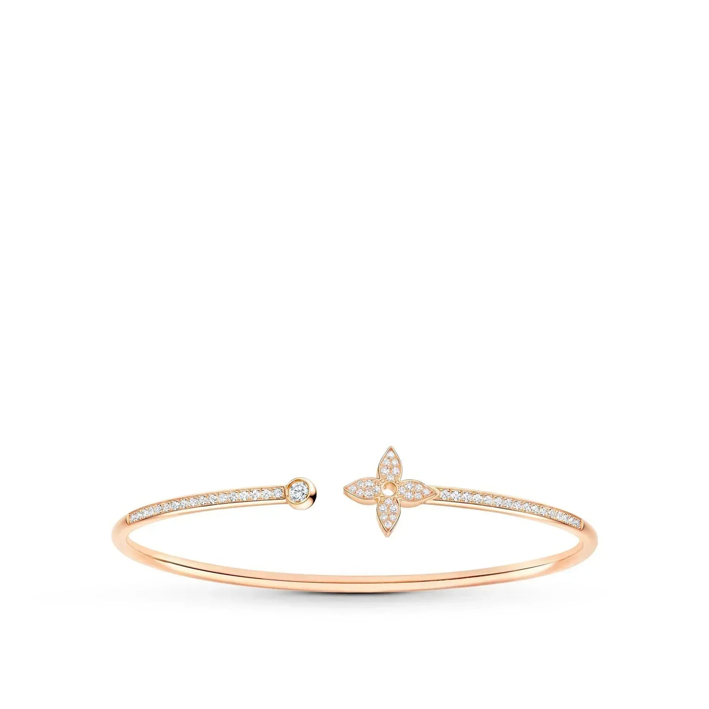 [Radiant Gem]¯IDYLLE PINK GOLD OPEN BRACELET DIAMOND PAVED