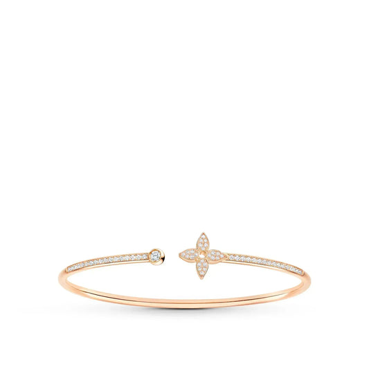 [Radiant Gem]¯IDYLLE PINK GOLD OPEN BRACELET DIAMOND PAVED