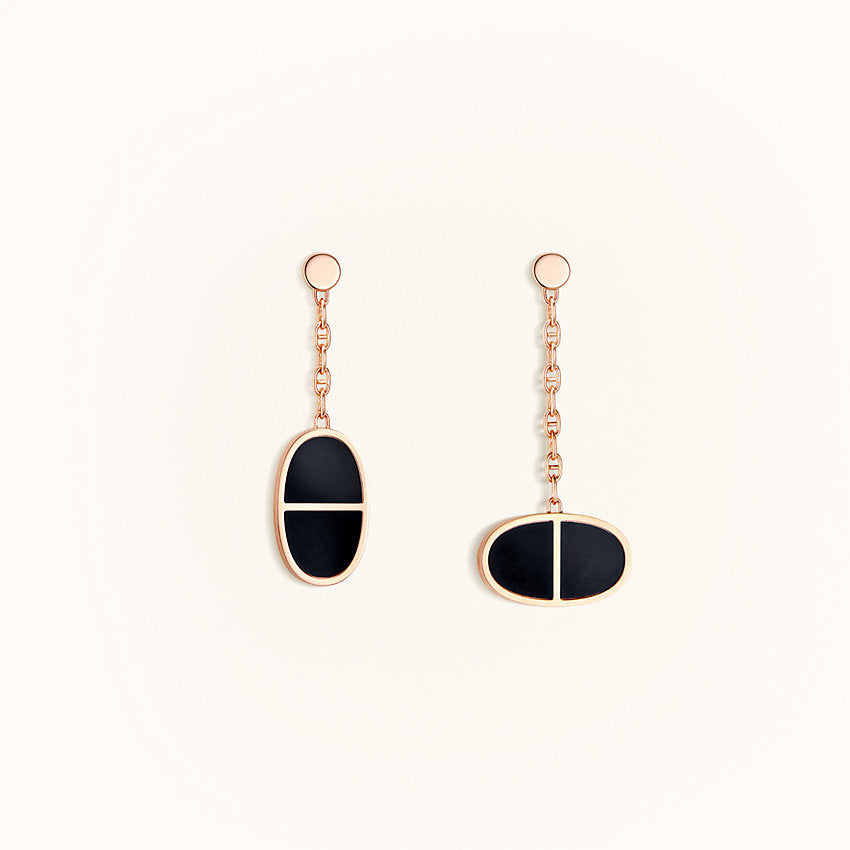 [Radiant Gem]¯CHAINE VERSO BLACK CERAMIC EARRINGS