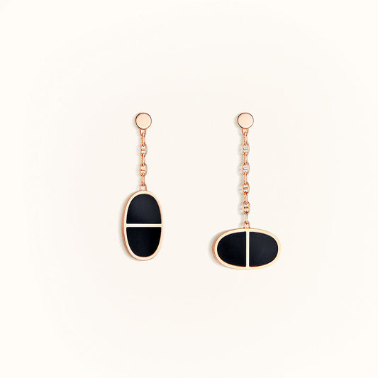 [Radiant Gem]¯CHAINE VERSO BLACK CERAMIC EARRINGS