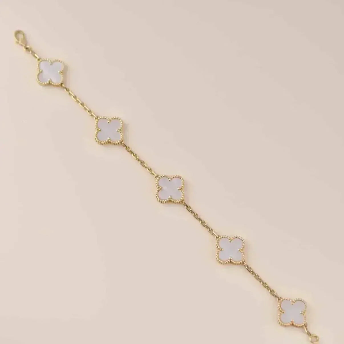 [Radiant Gem]New CLOVER WHITE PEARL MOP 5 MOTIF BRACELET COLLECTION