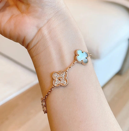 [Radiant Gem]New CLOVER 5 MOTIF GRAY MOP BRACELET COLLECTION