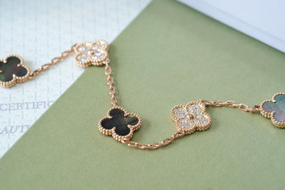 [Radiant Gem]New CLOVER 5 MOTIF GRAY MOP BRACELET COLLECTION