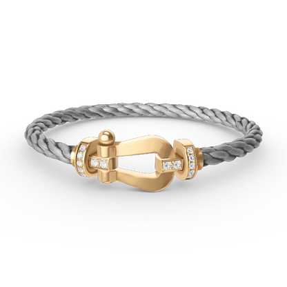 [Radiant Gem]¯FORCE LARGE HORSESHOE HALF DIAMOND BRACELET GOLD