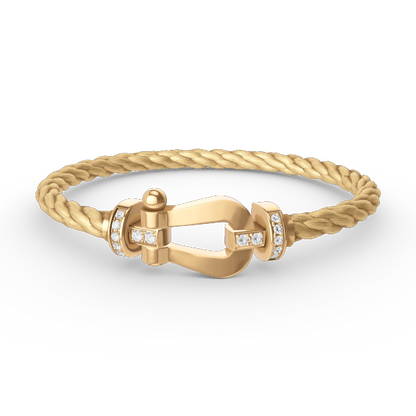 [Radiant Gem]¯FORCE LARGE HORSESHOE HALF DIAMOND BRACELET GOLD