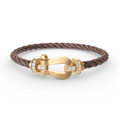 [Radiant Gem]¯FORCE LARGE HORSESHOE HALF DIAMOND BRACELET GOLD