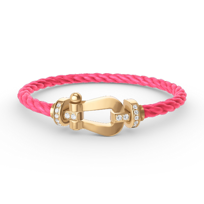 [Radiant Gem]¯FORCE LARGE HORSESHOE HALF DIAMOND BRACELET GOLD