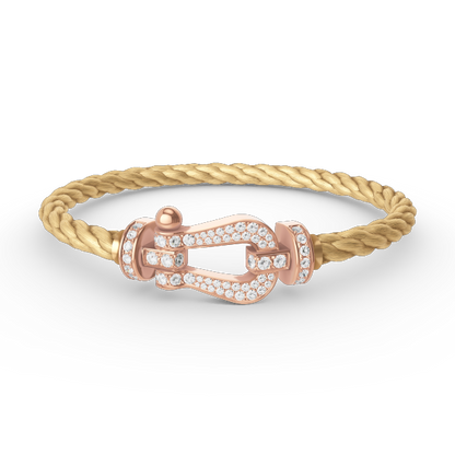 [Radiant Gem]¯FORCE LARGE HORSESHOE FULL DIAMOND BRACELET ROSE GOLD
