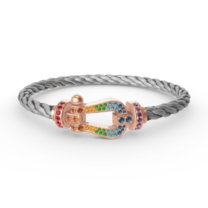 [Radiant Gem]¯FORCE LARGE HORSESHOE  COLORED DIAMOND BRACELET ROSE GOLD
