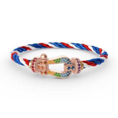 [Radiant Gem]¯FORCE LARGE HORSESHOE  COLORED DIAMOND BRACELET ROSE GOLD