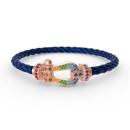 [Radiant Gem]¯FORCE LARGE HORSESHOE  COLORED DIAMOND BRACELET ROSE GOLD