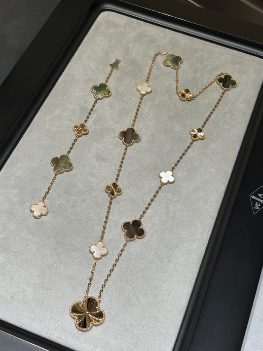 [[Radiant Gem]¯] 25 NEW CLOVER 15 MOTIFS GRAY MOTHER-OF-PEARL