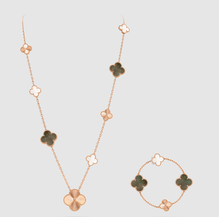 [[Radiant Gem]¯] 25 NEW CLOVER 15 MOTIFS GRAY MOTHER-OF-PEARL
